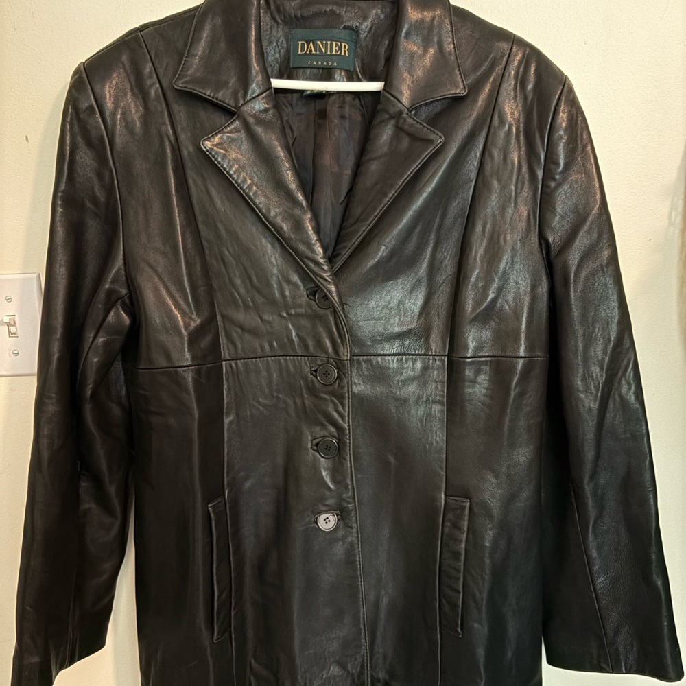Danier Black Leather Tailored Jacket